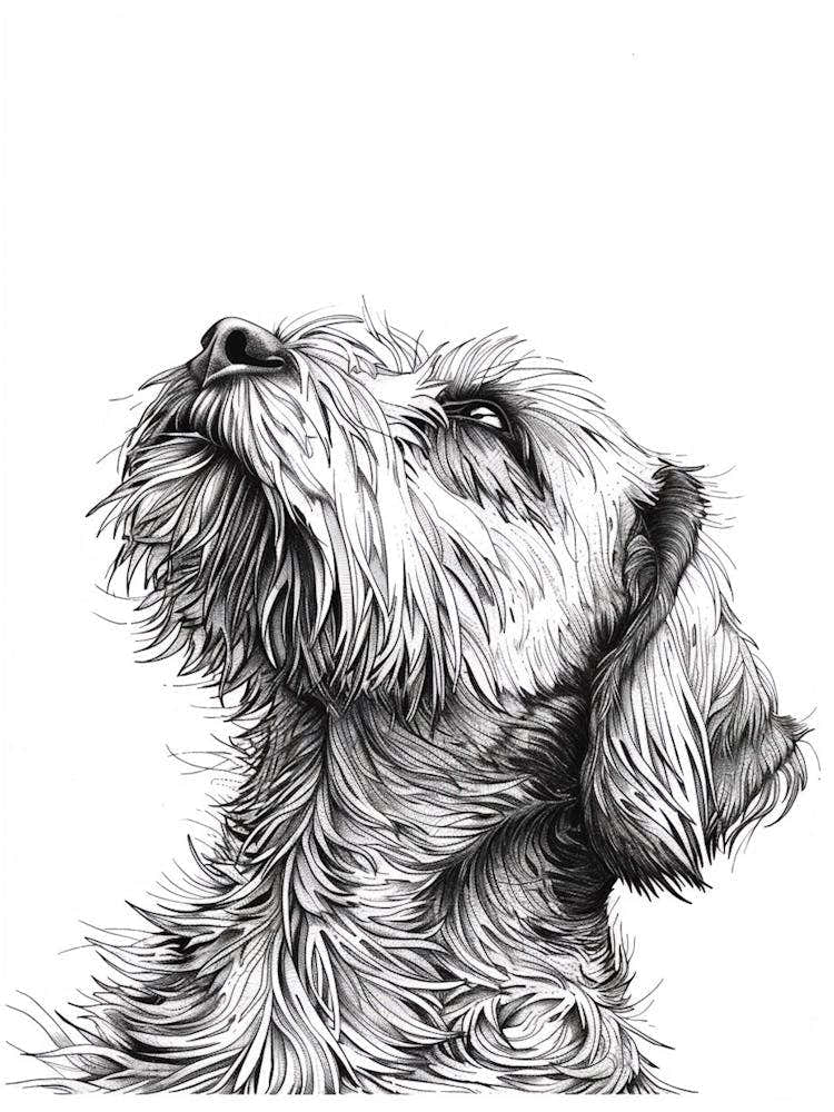 Petit Basset Griffon Vendeen Dog Line Sketch