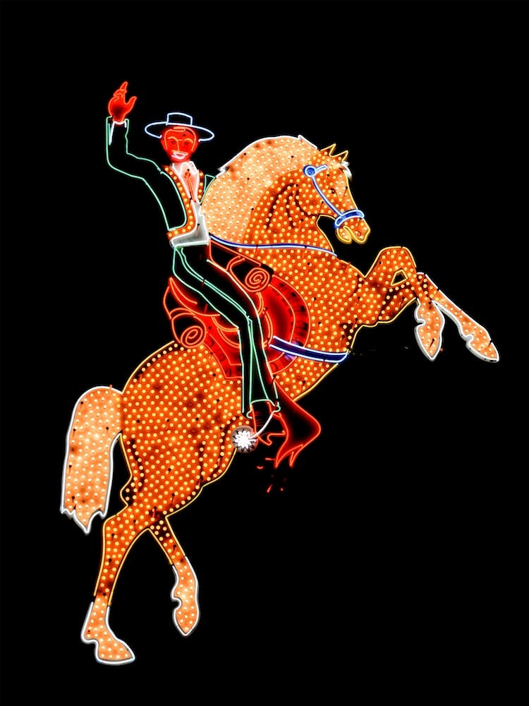 Hacienda Horse And Rider Neon Sign Las Vegas, Carol M Highsmith