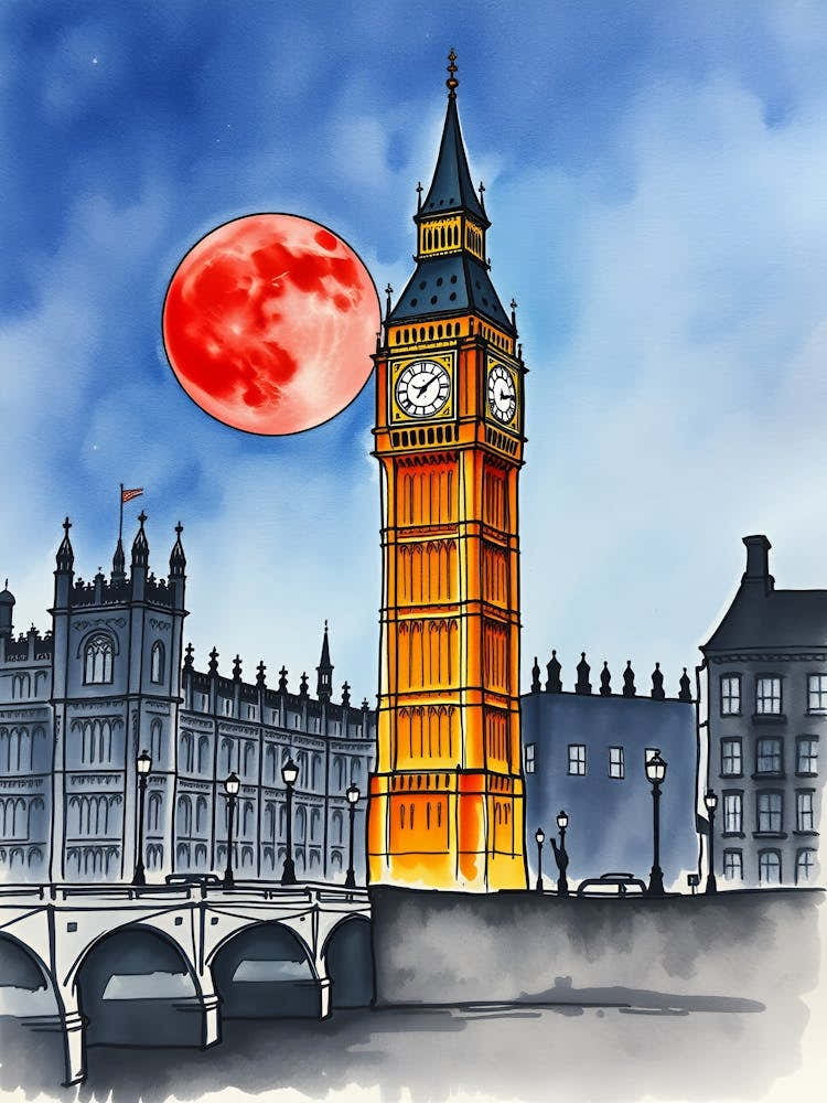 Big Ben And The Moon 1