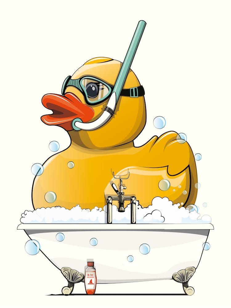 Rubber Duck Taking A Bath