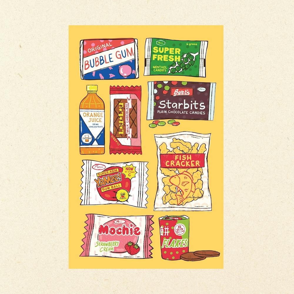 90s Snacks Yellow Square
