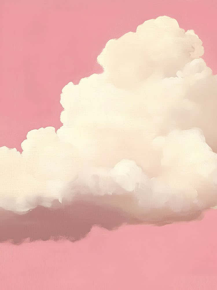 Cloud Wall Art Painting Pink Sky Print Detail A