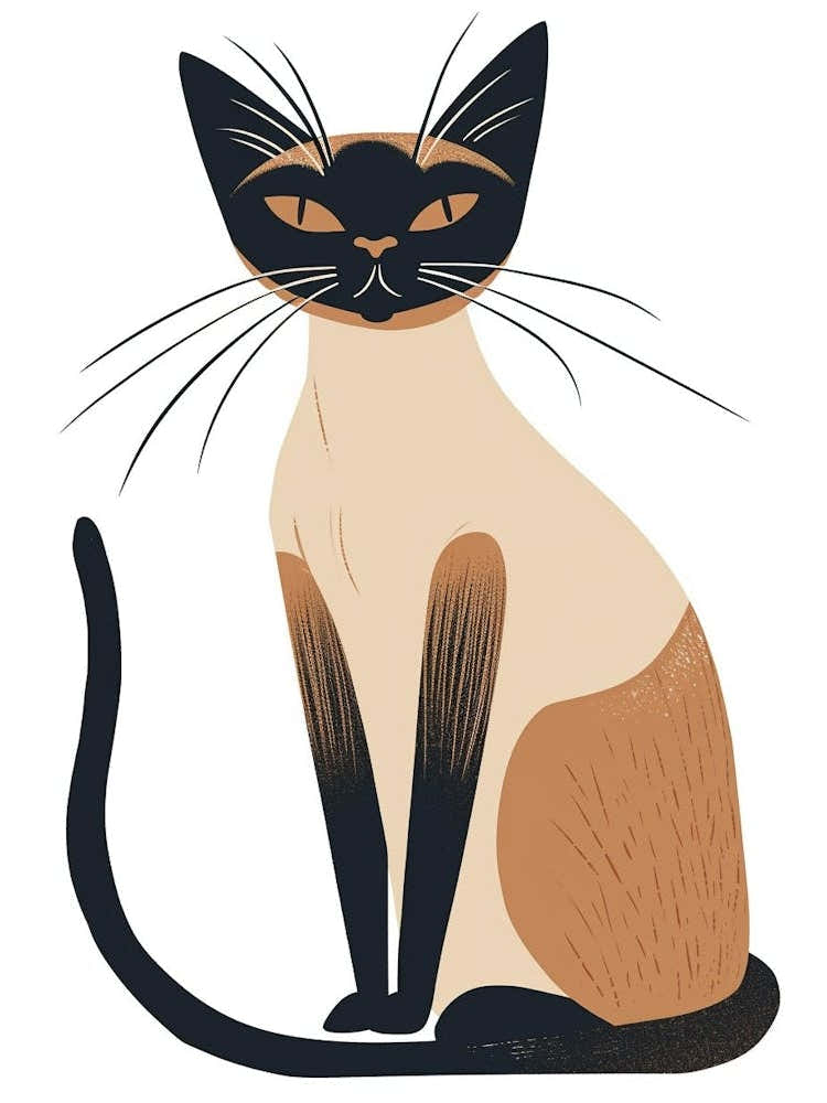 Javanese Cat Clipart Illustration 6
