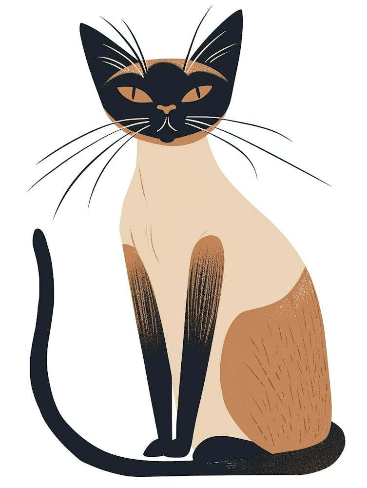 Javanese Cat Clipart Illustration 6