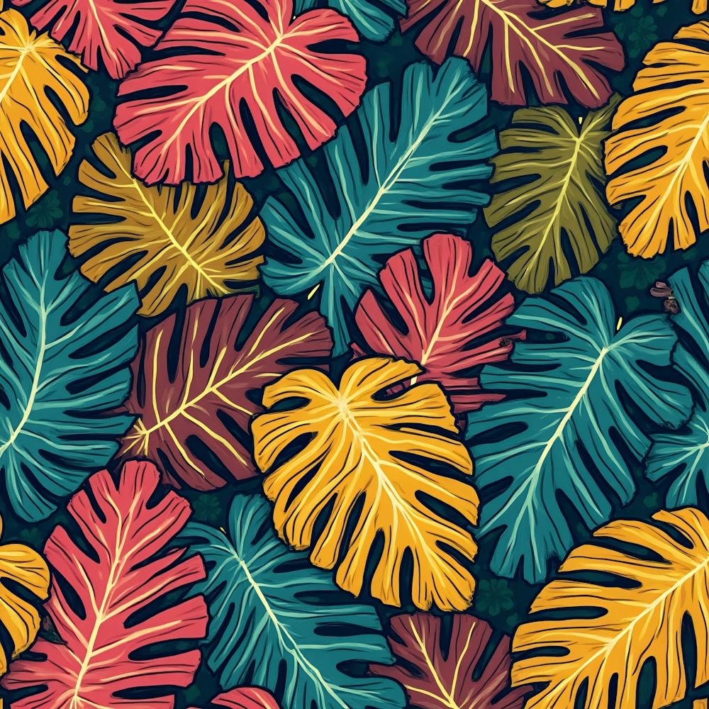 Seamless Tropical Leaves Pattern