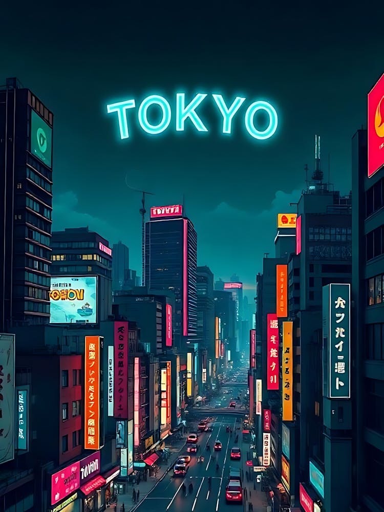 Tokyo Japan Vintage Digital Travel Poster 6