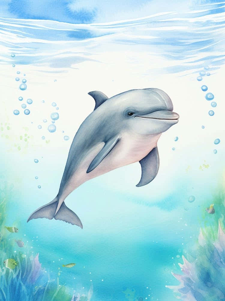 Storybook Style Dolphin Illustration 2