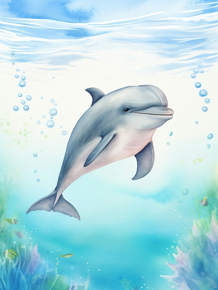 Storybook Style Dolphin Illustration 2