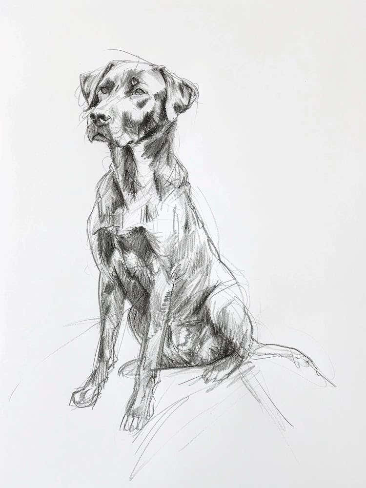 Chesapeake Bay Retriever Dog Charcoal Line 2