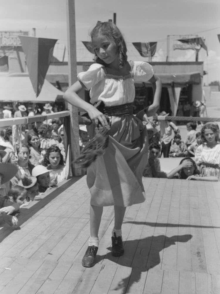Spanish American Native Dance, Fiesta At Taos, New Mexico By Russell Lee