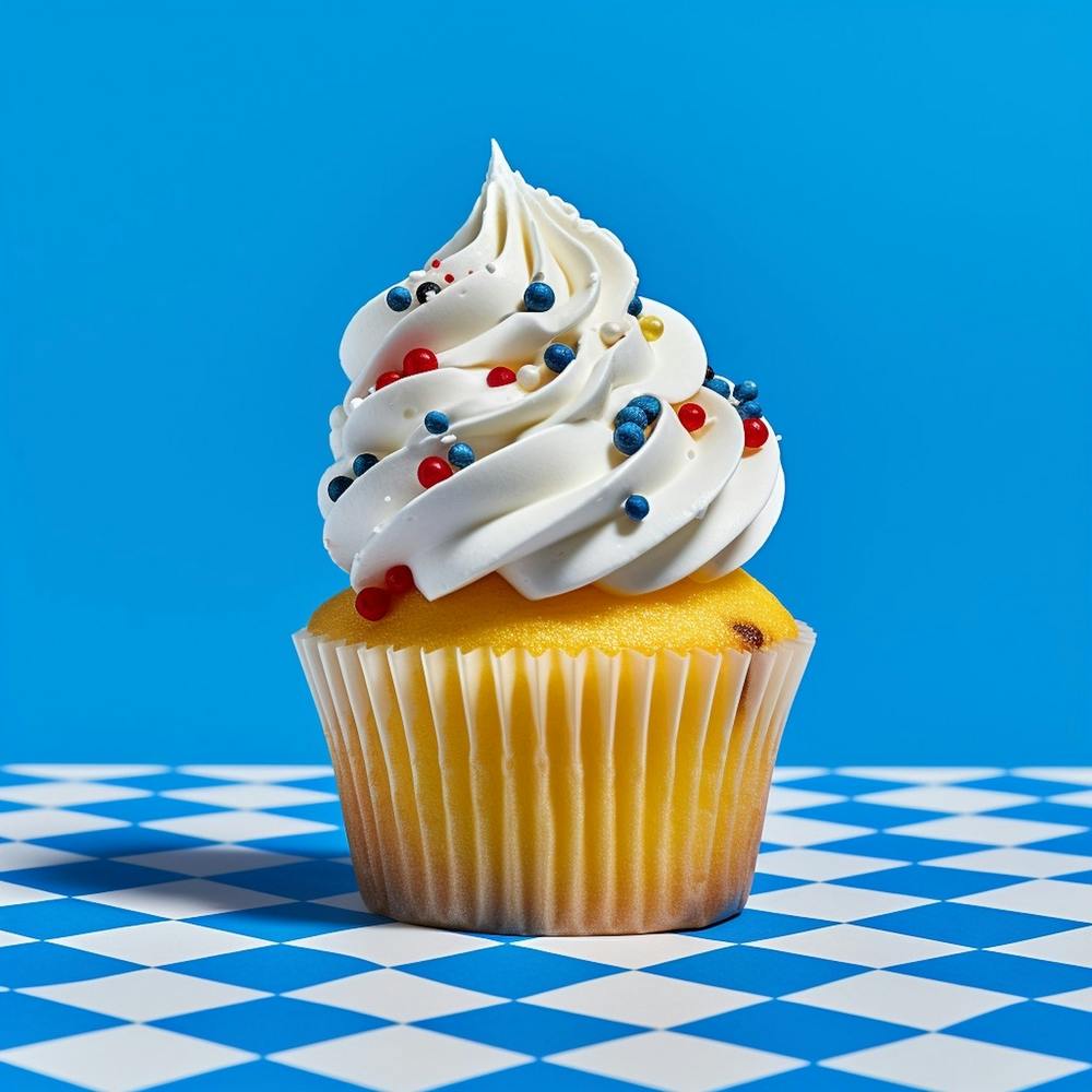 Cupcake Blue Checkerboard 1