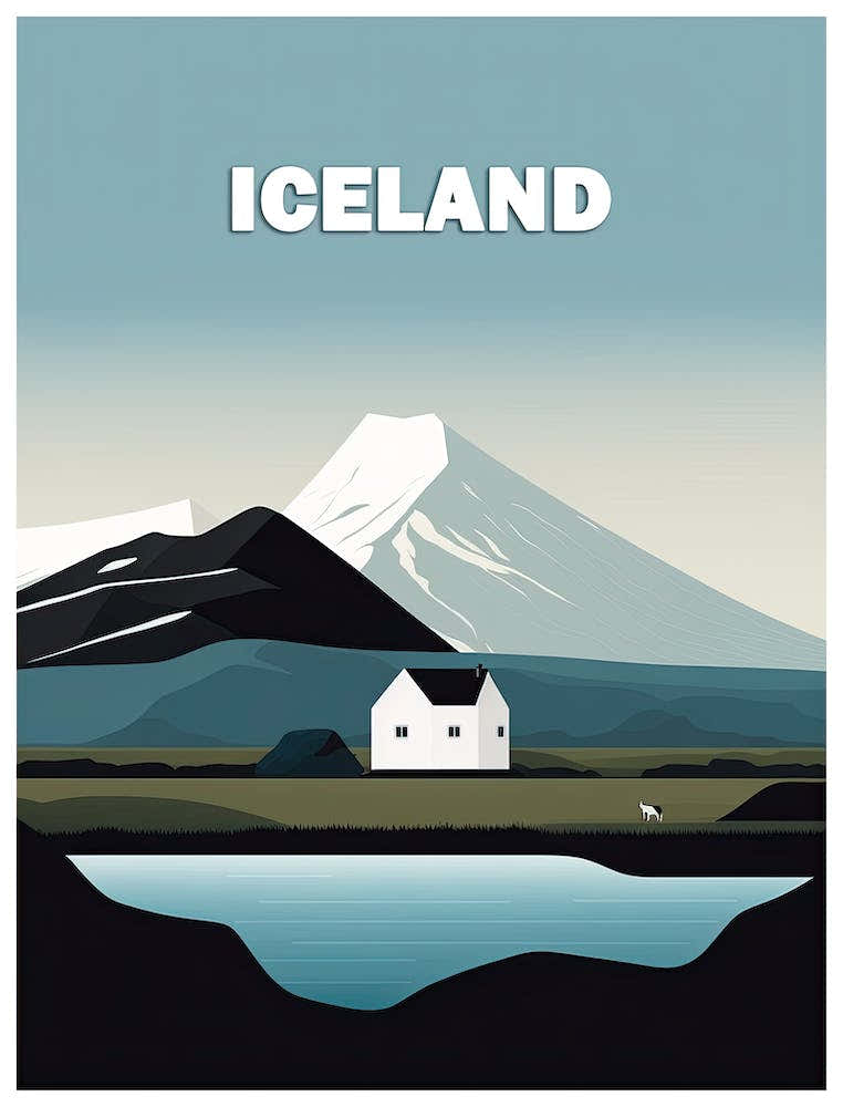 Iceland minimalism poster