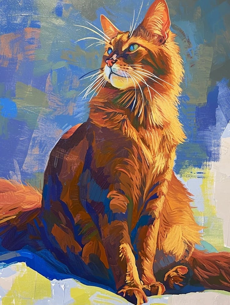 Somali Cat Relief Illustration 2