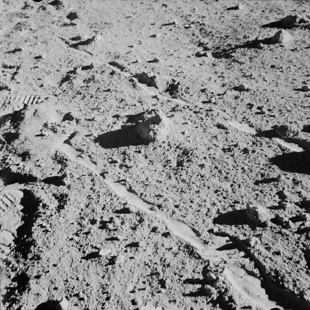 Two Moon Exploring Crew Men Of The Apollo 14 Lunar Landing Mission, Photographed And Collected The Large Rock Pictured Just Above The Exact Center Of This Picture