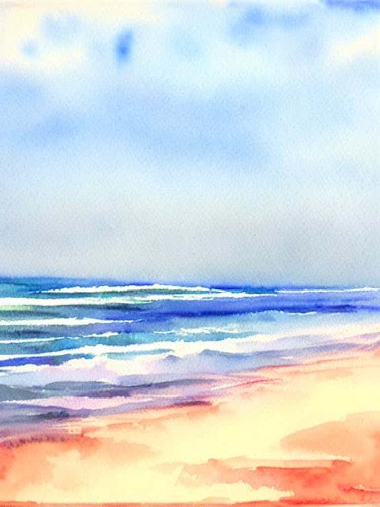Anjuna Beach 3, Goa, India Watercolour