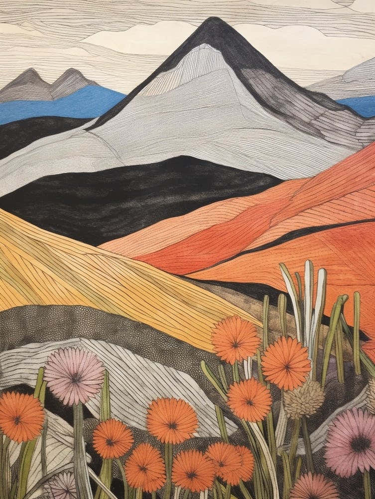 Ben Vane Scotland Colourful Mountain Illustration