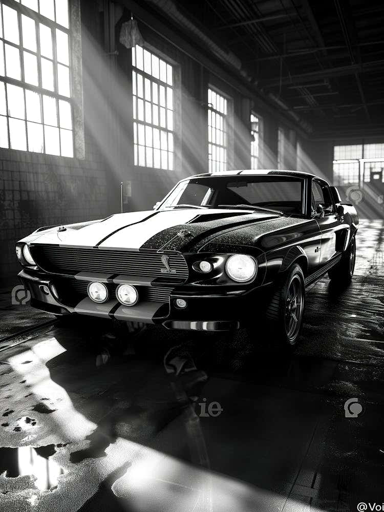 Black And White Mustang 1