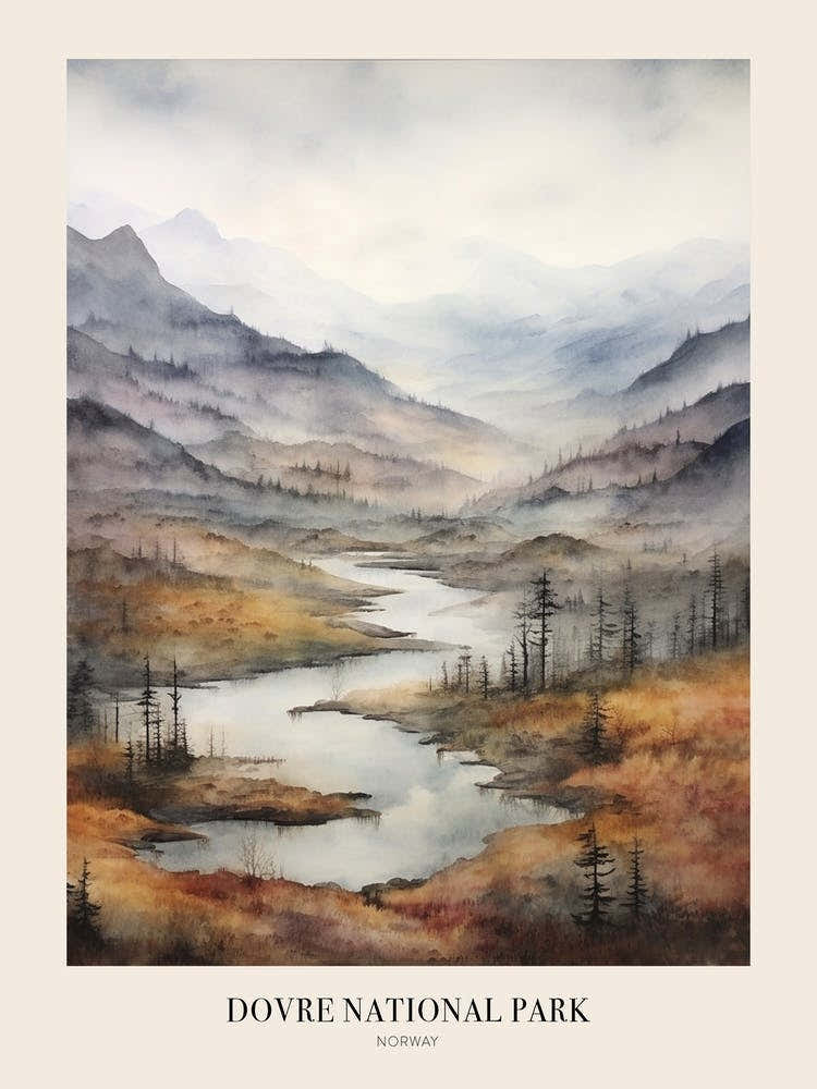 Autumn Forest Landscape Dovre National Park Norway 1 Poster