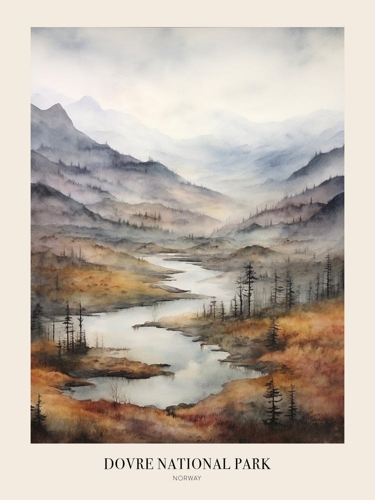 Autumn Forest Landscape Dovre National Park Norway 1 Poster