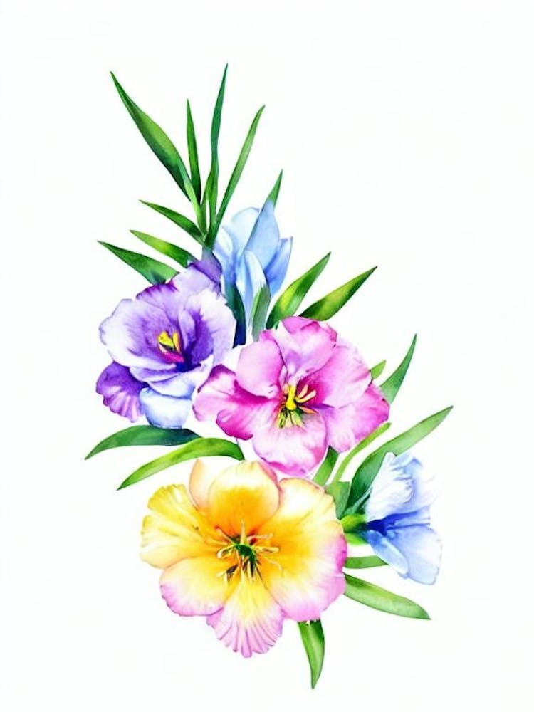 Freesia 2 Watercolour Flower