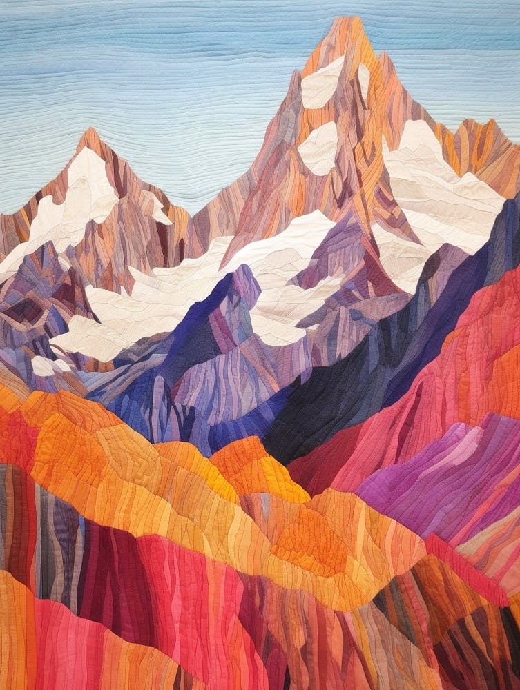 Mount Cook New Zealand 4 Colourful Mountain Illustration
