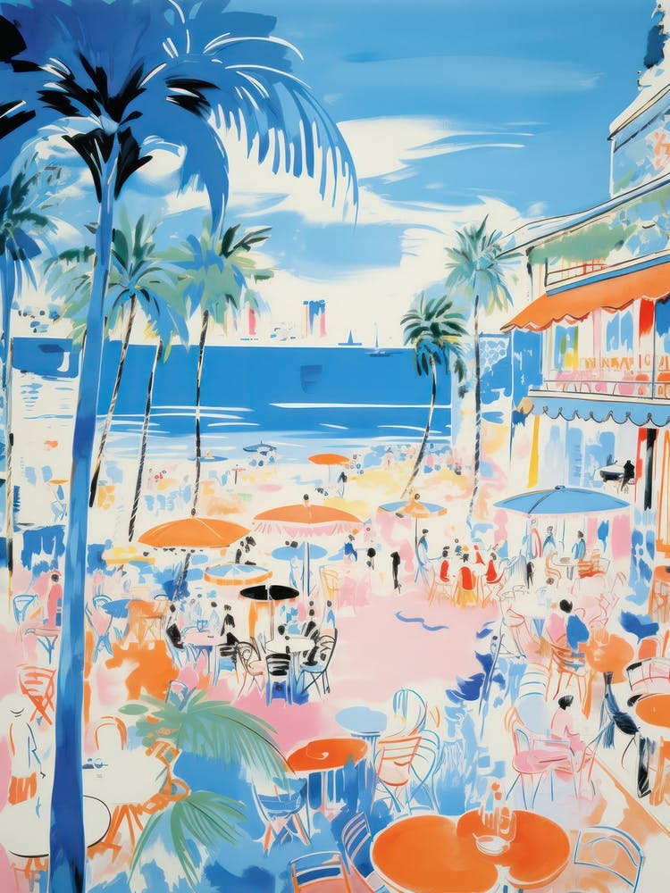 Rimini   Italy Beach Club Lido Watercolour 3