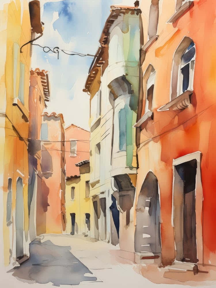 Ferrara, Italy Watercolour Streets 3