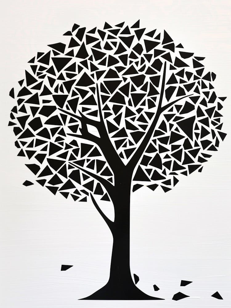 Lime Tree Simple Geometric Nature Stencil 1 1