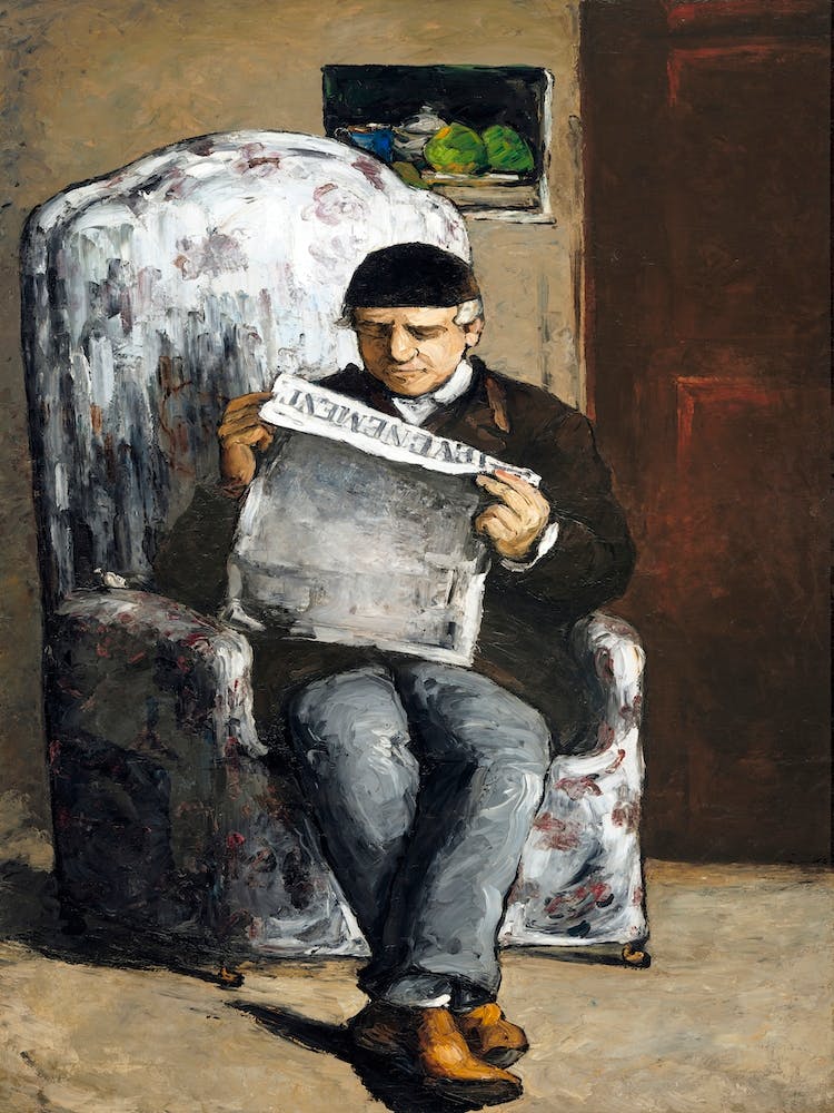 The Artist S Father, Reading L Événement (1866), Paul Cézanne