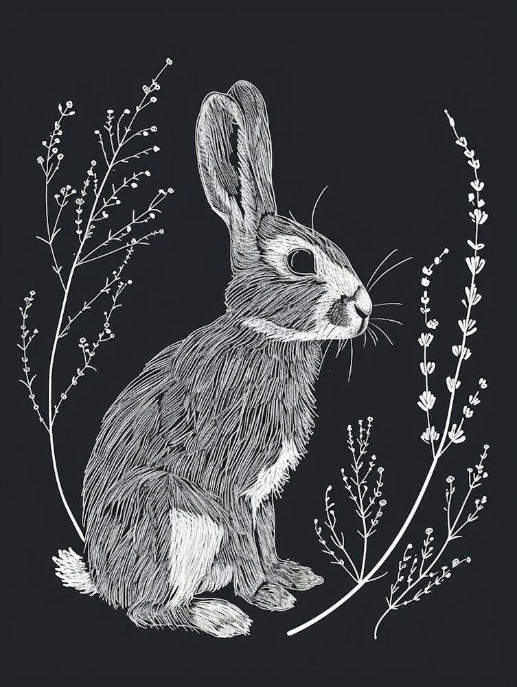 Netherland Dwarf Rabbit Minimalist Illustration 3