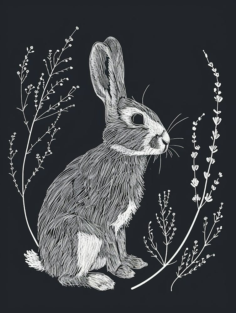 Netherland Dwarf Rabbit Minimalist Illustration 3