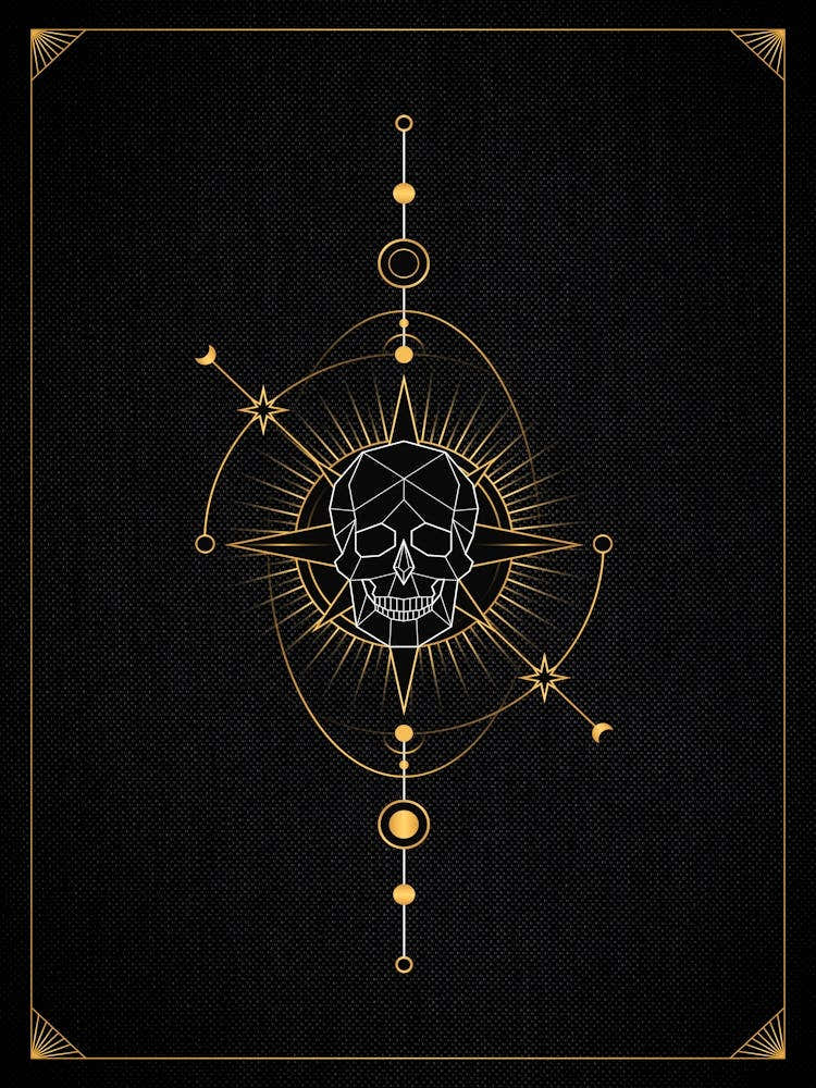 Skull And Crossbones — 🃏 Tarot Card deck, Tarot geometric
