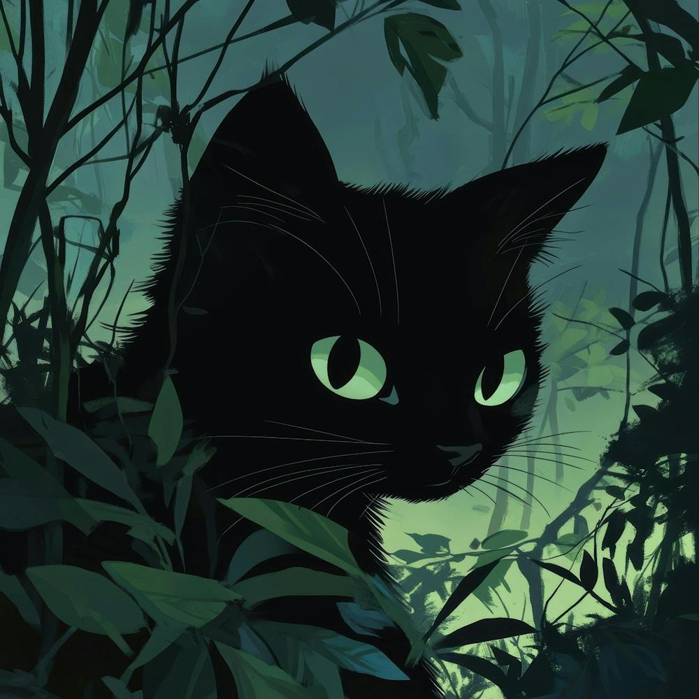 Black Cat In The Forest 8