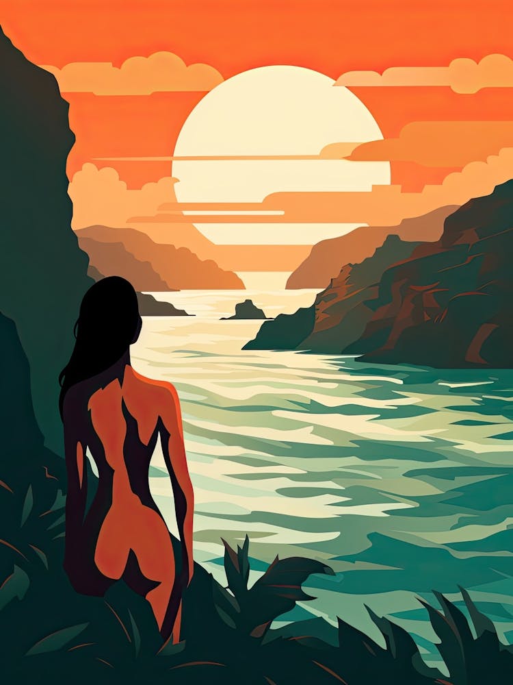 Kauai Hawaii, Usa, Bold Outlines 3