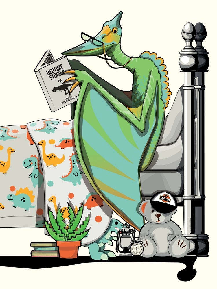 Dinosaur Pterodactyl In Bed