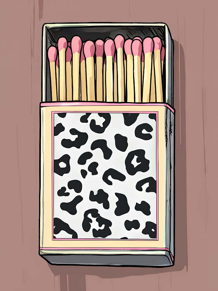 Retro Leopard Matchbox Bar Cart