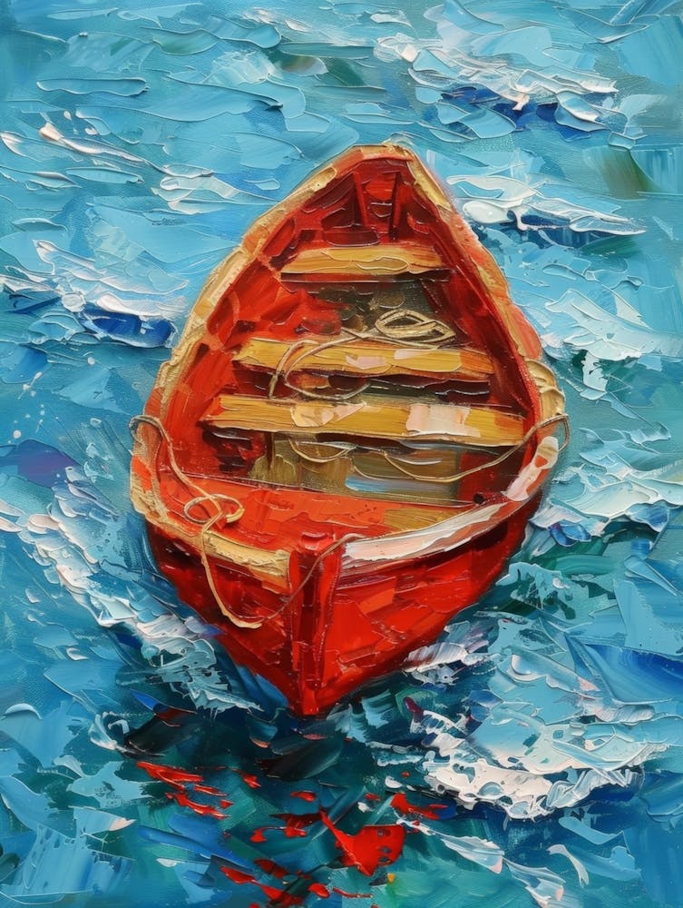 Red Boat In The Sea 2