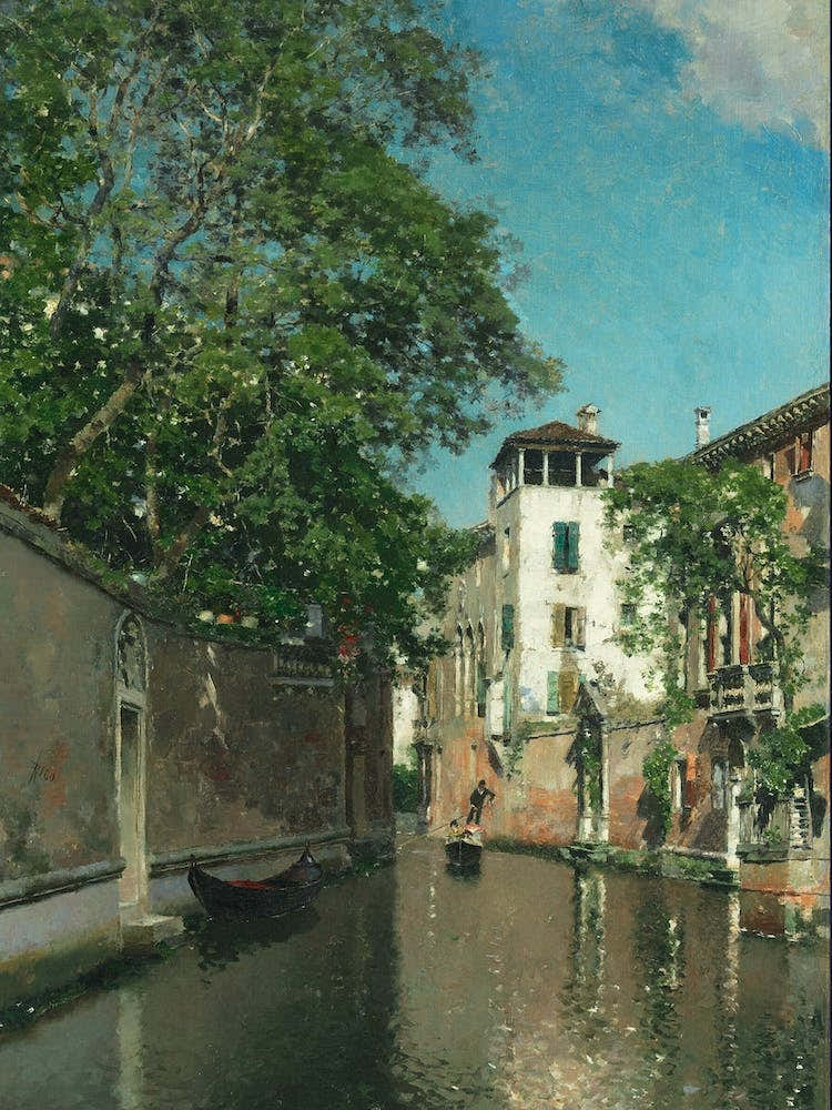 Canal In Venice, Martin Rico Y Ortega