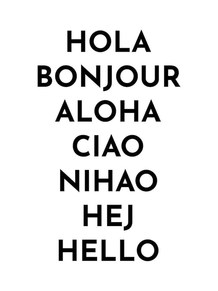 Words For Hello Typography