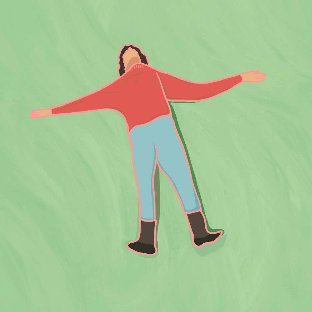 Illustration Of A Man In The Grass