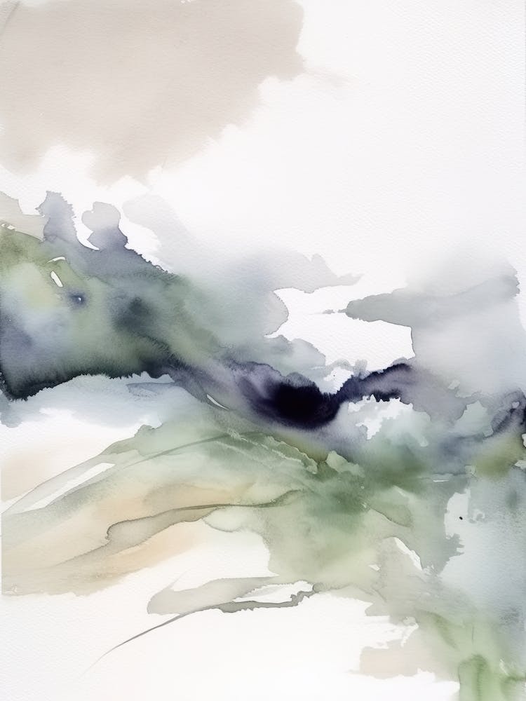 Watercolour Abstract Plae Green 3