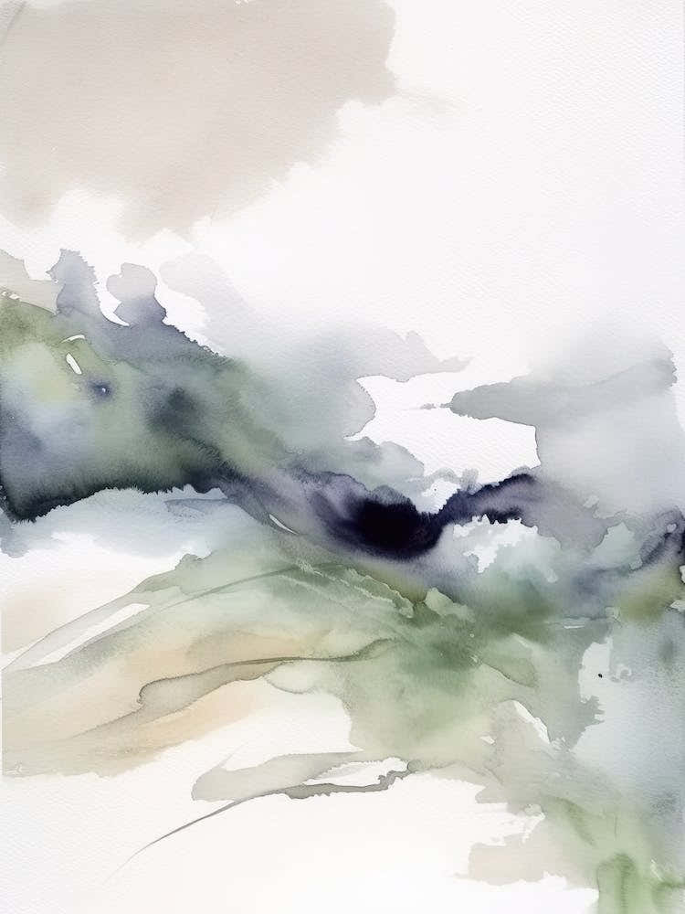 Watercolour Abstract Plae Green 3