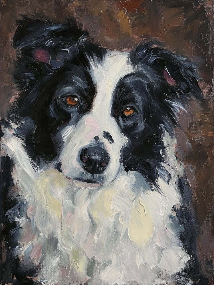 Border Collie Acrylic Painting 3