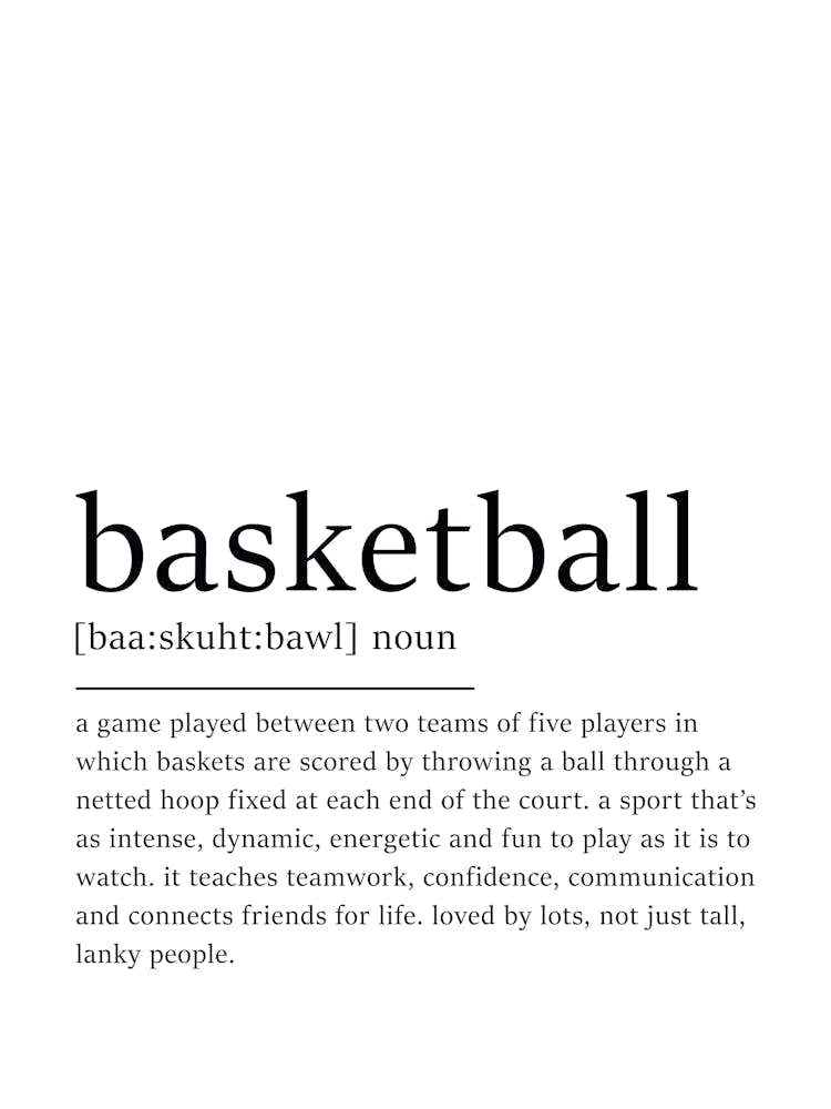 Basketball Definition Poster - Dictionary