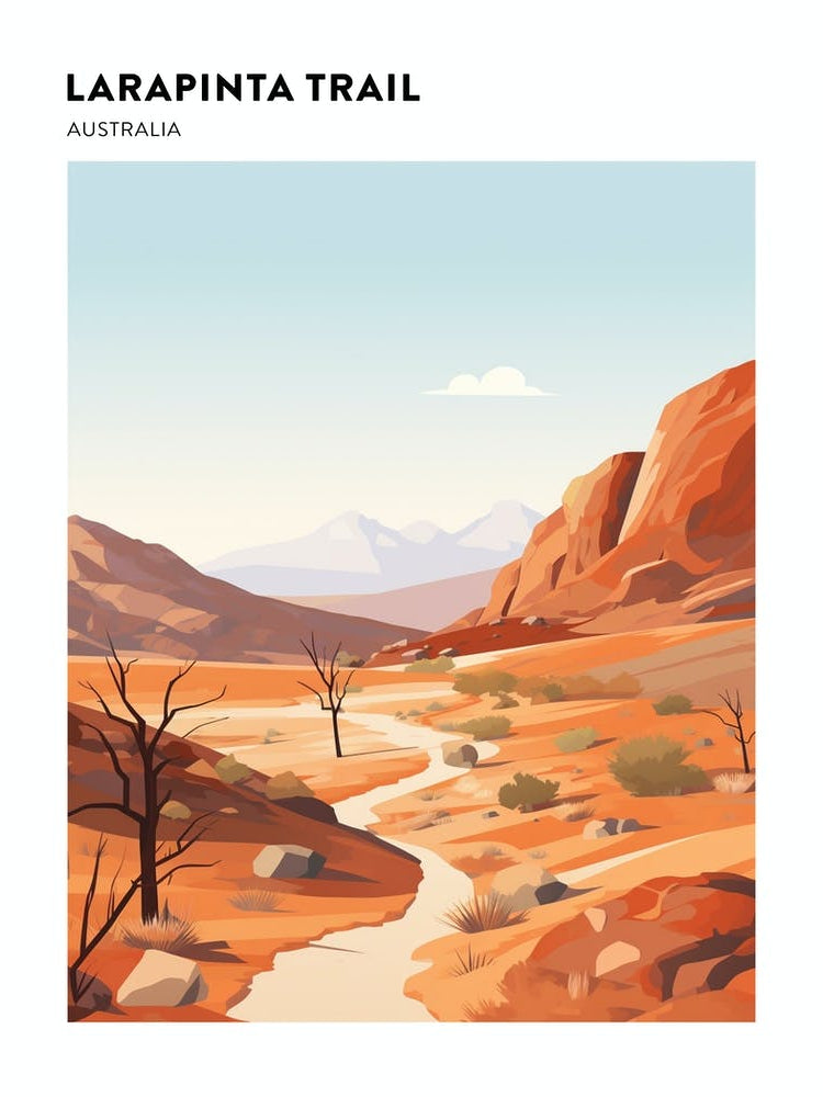 Larapinta Trail Australia 2 Hiking Trail Landscape Poster