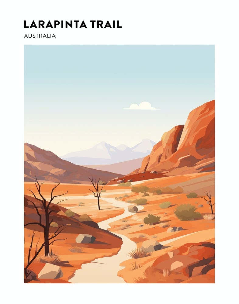 Larapinta Trail Australia 2 Hiking Trail Landscape Poster