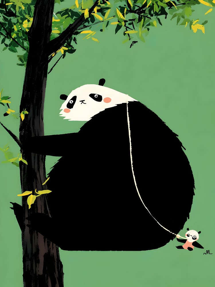 Panda Bear In The Tree