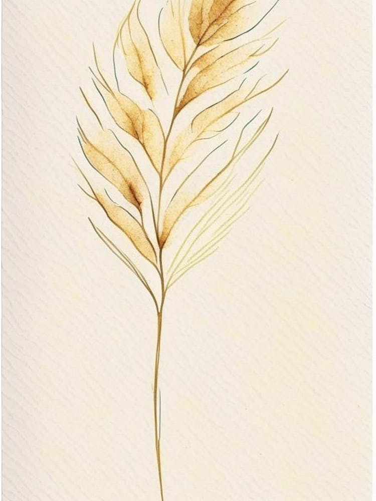 Wheat Leaf Minimalist Watercolour 2