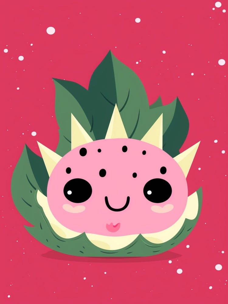 Dragon Fruit Kawaii Illustration 3
