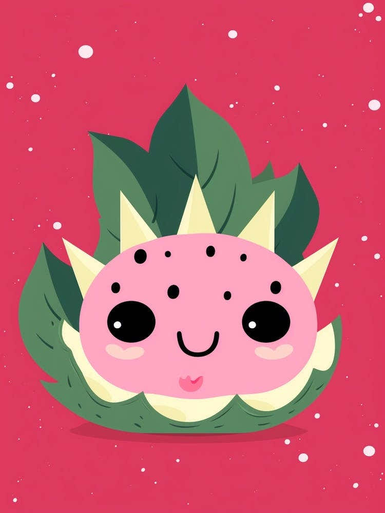 Dragon Fruit Kawaii Illustration 3